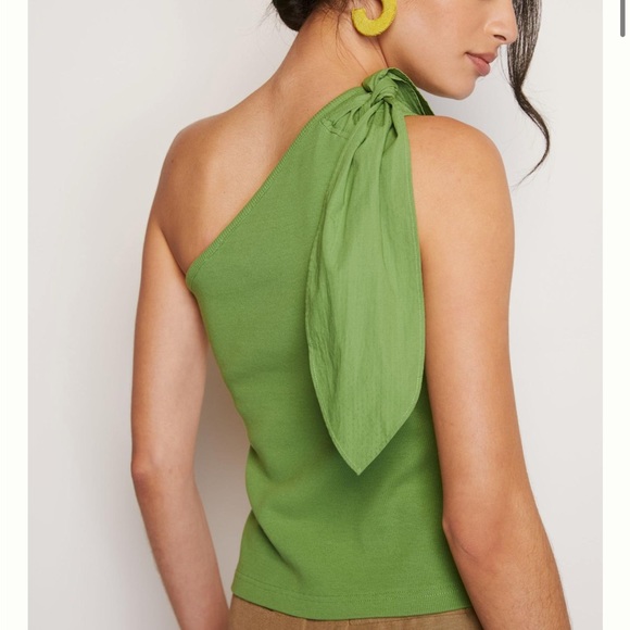 NWT Maeve by Anthropologie one shoulder green tank top - Picture 2 of 6